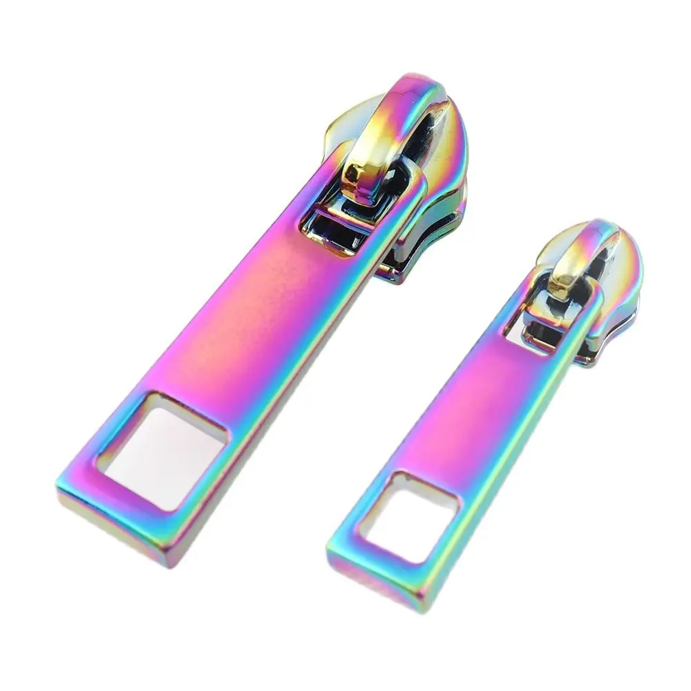 

10pcs Alloy Rainbow Zipper Puller Slider #3 #5 Iridescent Plating Accessory Garments Fabric Bag Leather Crafts Sewing Tool