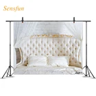 Виниловый фон для фотосъемки LEVOO с изображением роскошного интерьера изголовья кровати кирпичной стены