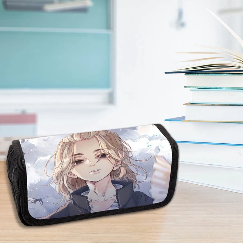 

Anime Tokyo Revengers double-layer pencil case cartoon printing large-capacity stationery storage