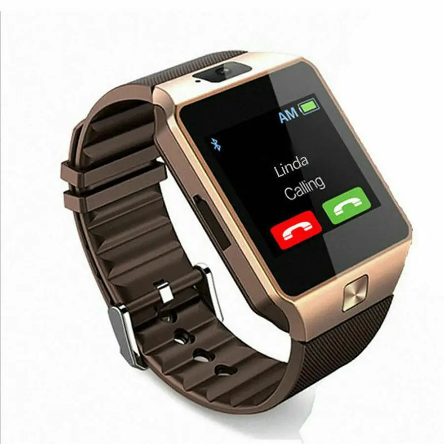 Золотой Последние DZ09 Модные мужские Смарт-часы с камерой водонепроницаемые Smartwatch телефон mate для Android samsung iPhone PK A1 A7 GT08 - Цвет: Золотой