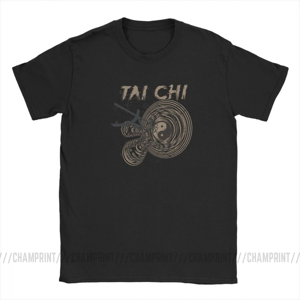 Men's T-Shirts Tai Chi Chuan Chinese Kung Fu Funny Pure Cotton Tees Short Sleeve T Shirt Round Neck Clothing 6XL | Мужская одежда