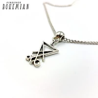 mini sigil of lucifer necklace occult left hand path luciferian goth gothic seal gift symbol tiny cute sigil pendant