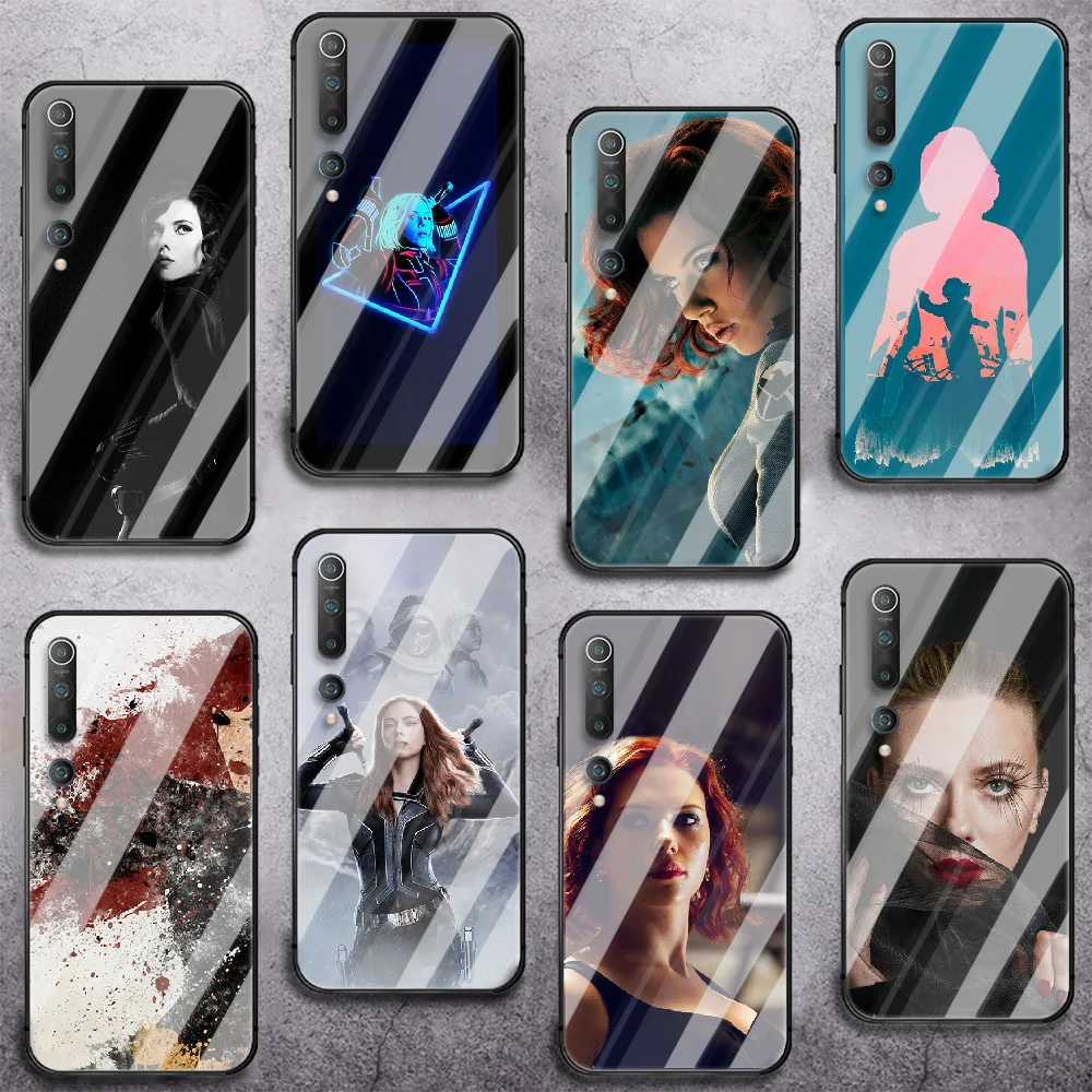 

Widow Black Phone Tempered Glass Case Cover for Xiaomi Mi A MAX X POCO M Note 3 9 10 11 i T Pro Lite Luxury Trend Black Etui