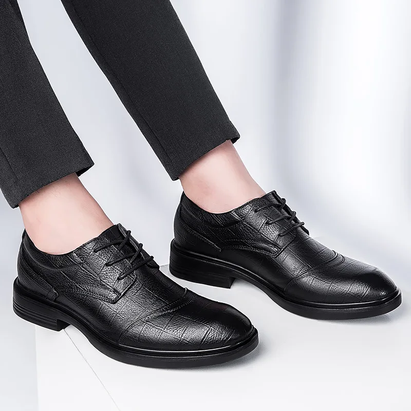 Брендовые роскошные мужские туфли-оксфорды из натуральной кожи Повседневная