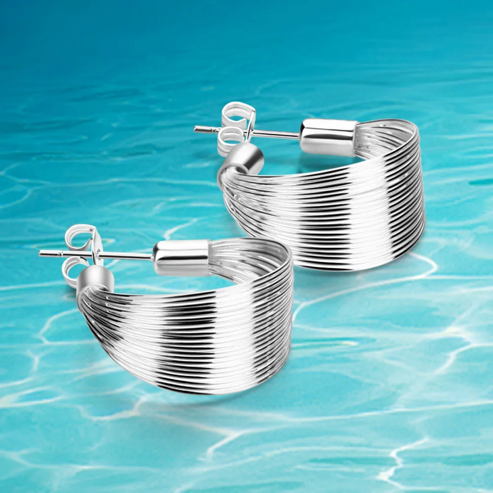 Модные Классические 925 стерлингового серебра многопоточный в виде капель с