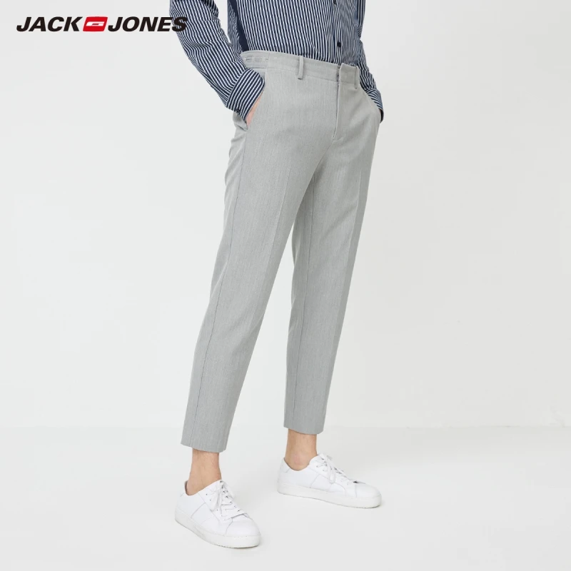 Мужские повседневные облегающие клетчатые укороченные брюки JackJones новинка 220114542