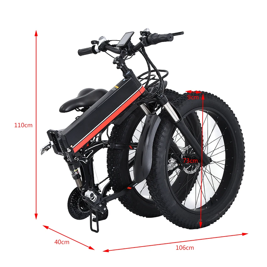 Bestellen Elektrische Bike 1000W Neue Super Ebene Schnee Bike Elektro Fahrrad Klapp Ebike 48V 12,8 Ah Elektrische Fahrrad 26 Zoll Fett Reifen E Bike