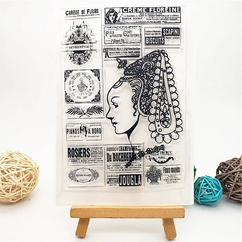 Женская этикетка прозрачные штампы прозрачная печать 11x16 см Силиконовая ТПР