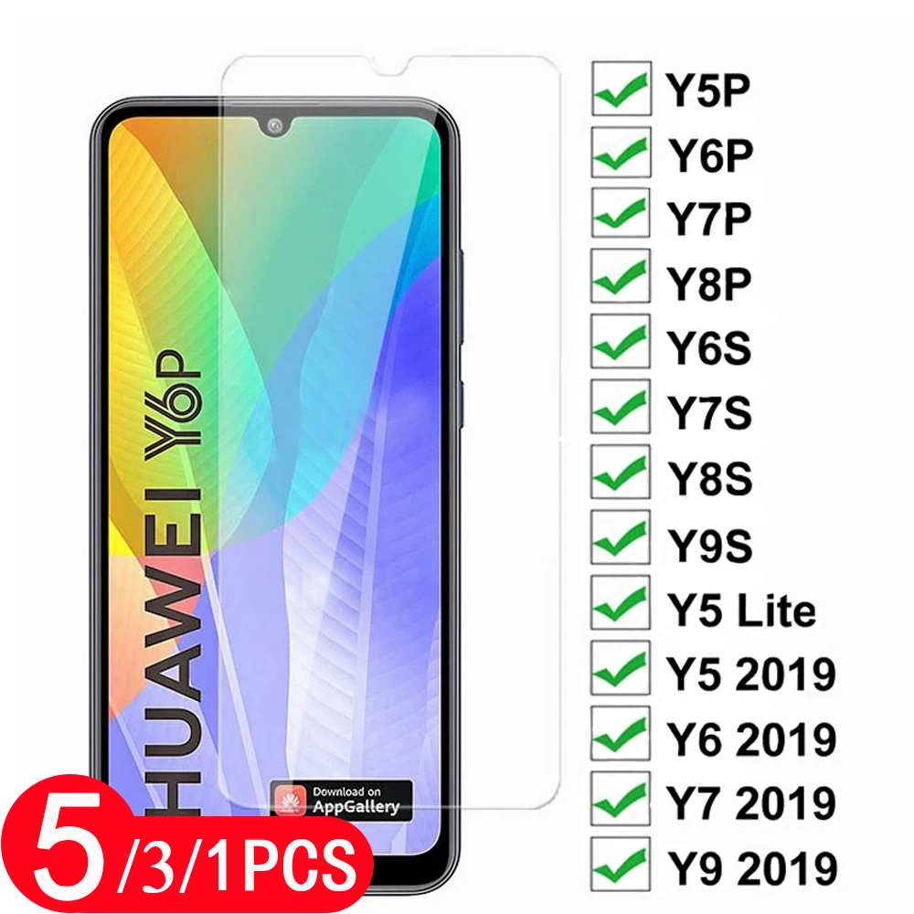 5/3/1 шт. для huawei y9 prime y9s y9A y8s y8p y7 y6 pro 2019 y6s y5 lite 2018 закаленное стекло Защита экрана
