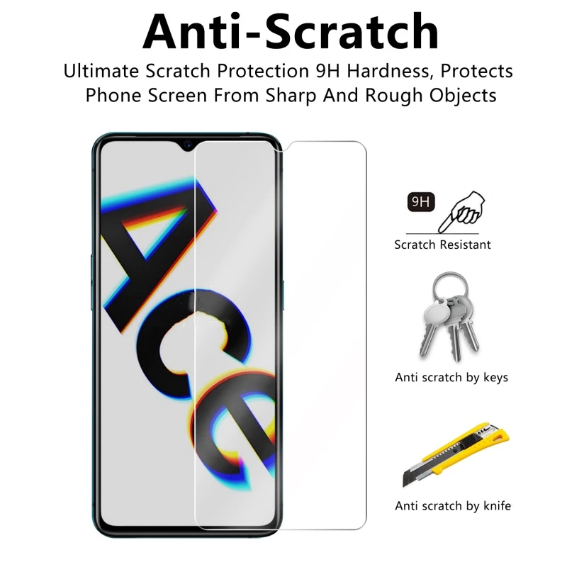 2PCS Protector de pantalla para Oppo Reno Ace de vidrio de 9H HD vidrio templado para Oppo Reno Ace Tel&eacute;fono de cristal para Oppo Reno Ace RenoAce 6,5"-3