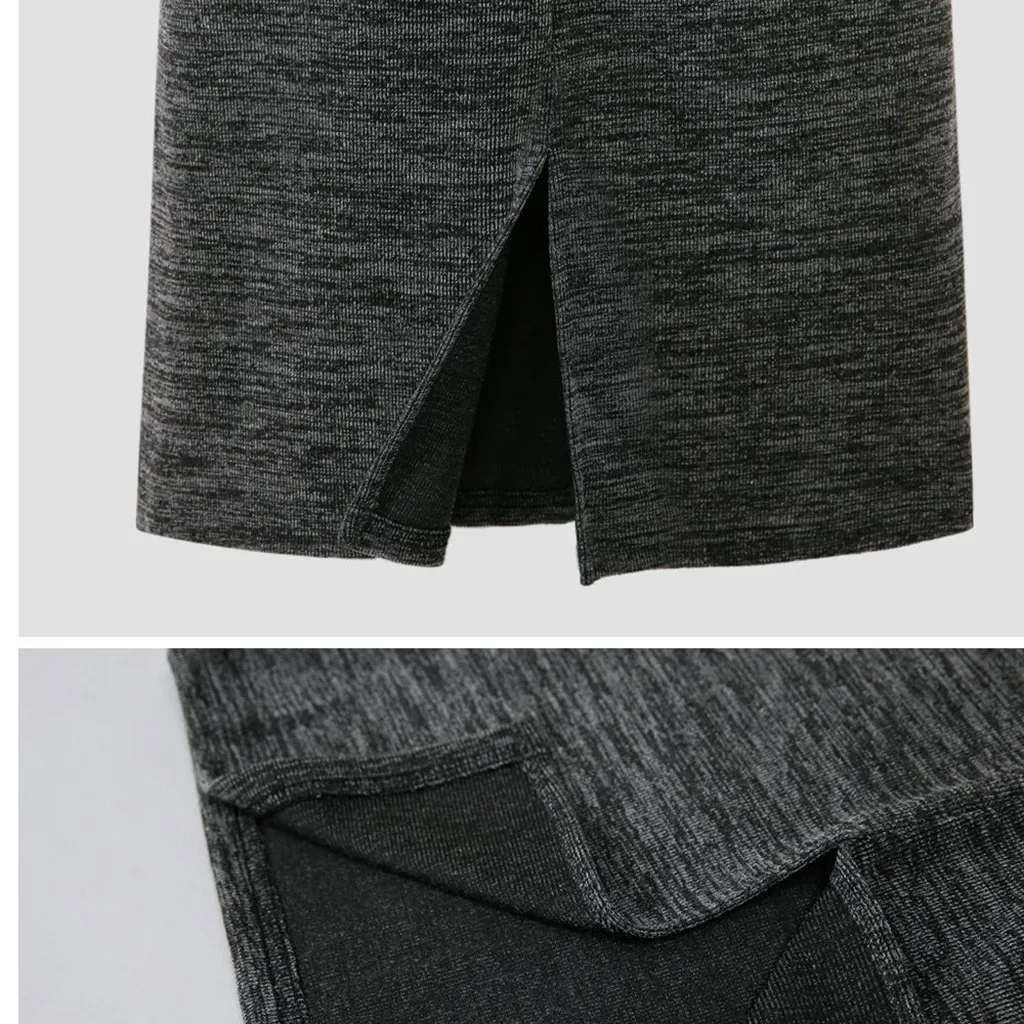 

Skirts Womens Long Skirt Womens Solid Slimming Tight Fit Ladies Soft Stretch Winter Knitting Skirt Free Ship Z4