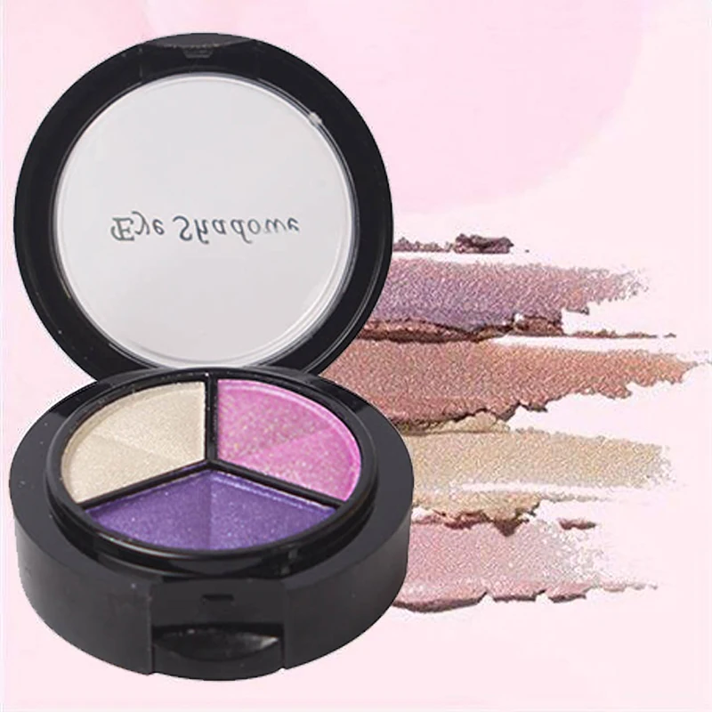 Портативная коробка для теней век 3 цвета перламутровый телесный макияж пудра