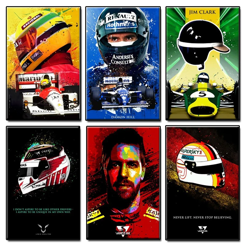

Classic Formula 1 Alternative Posters and Prints HD Printing Car Painting Art Pictures Living Room Wall Decoration Canvas