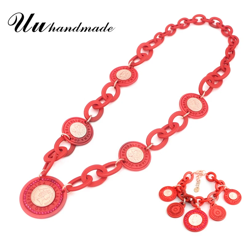 Модные Акриловые круглые ожерелья королевы Аватара ювелирные браслеты и кулоны