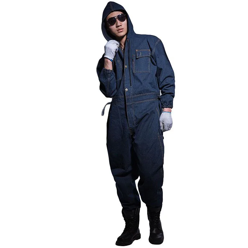 Idopy мужские джинсовые Рабочие комбинезоны Мужская рабочая одежда Униформа с