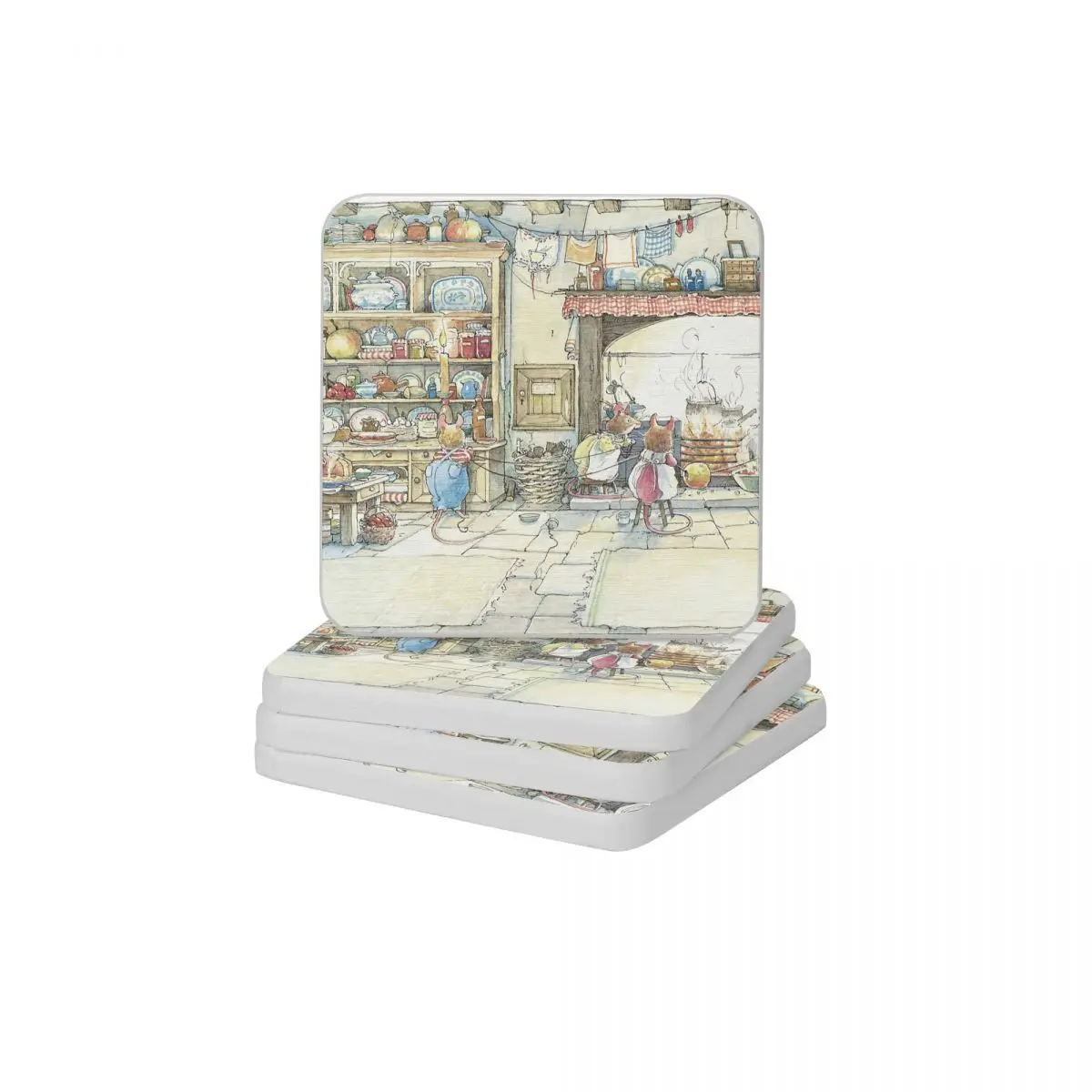 

Кухня в Crabapple коттедж диатомит квадратные круглые подставки Водонепроницаемость Коврик для мыла и зубной щетки, диаметр 10 см