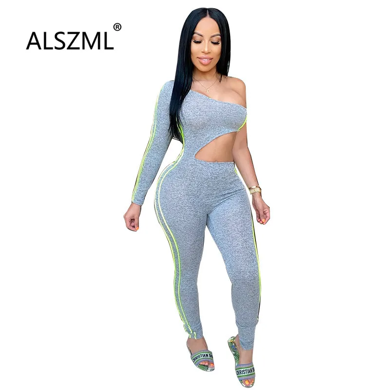 Клубные сексуальные дизайнерские женские комбинезоны с вырезами неоново