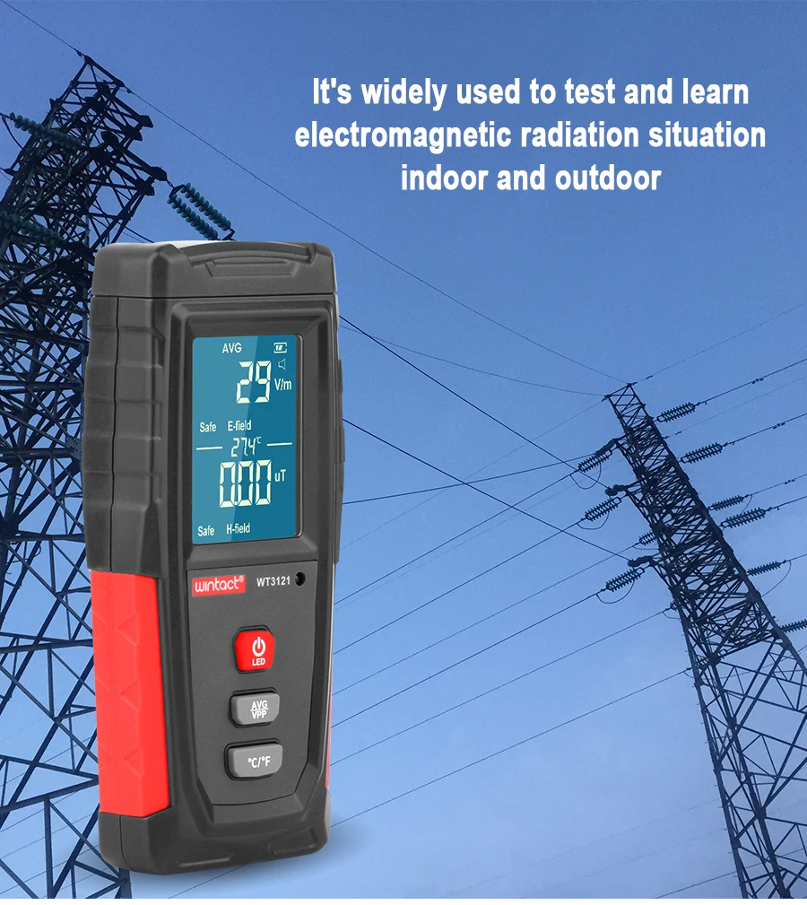 RZ Electromagnetic Field Radiation Detector Tester Emf Meter Rechargeable Handheld Portable Counter Emission Dosimeter Computer