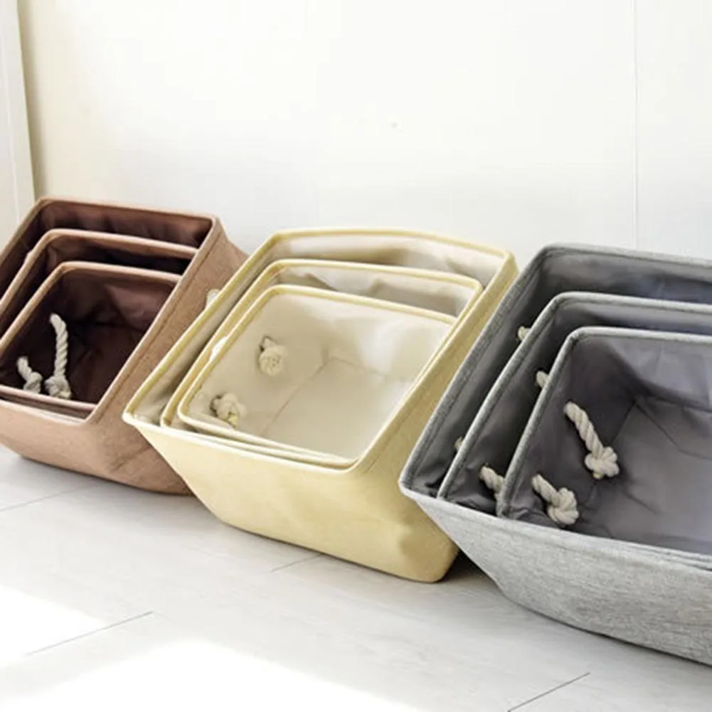 Утолщенные корзины для хранения из хлопка и льна складная корзина белья игрушка