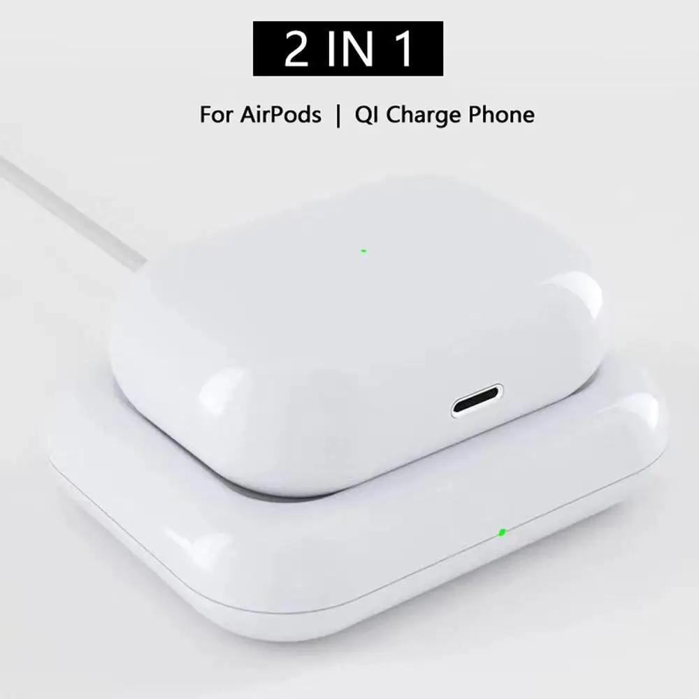 Беспроводная зарядная док станция 2 в 1 для Apple Airpods AirPods Pro iPhone 8Plus X XS XR Xs 11 Max Charge