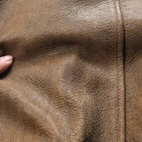 2021 Light Brown USAF Pilot Leather Jacket Large Size 5XL Genuine Thick Cowhide Autumn Military Style Aviator Natural Coat