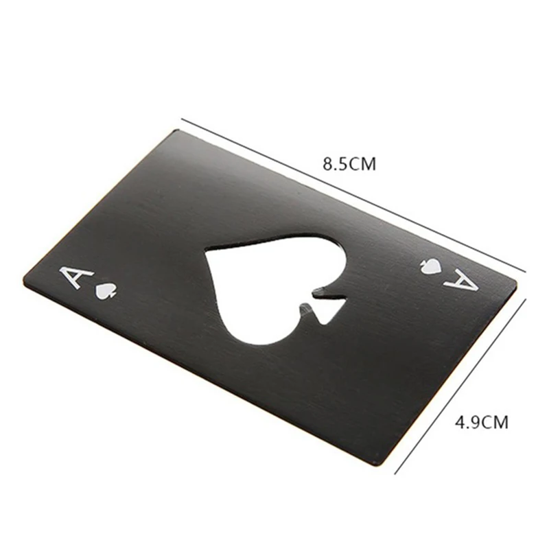Black Stainless Steel Ace of Spades Card Novelty Beer Bottle Opener Poker Mini Spade A Personalize | Дом и сад