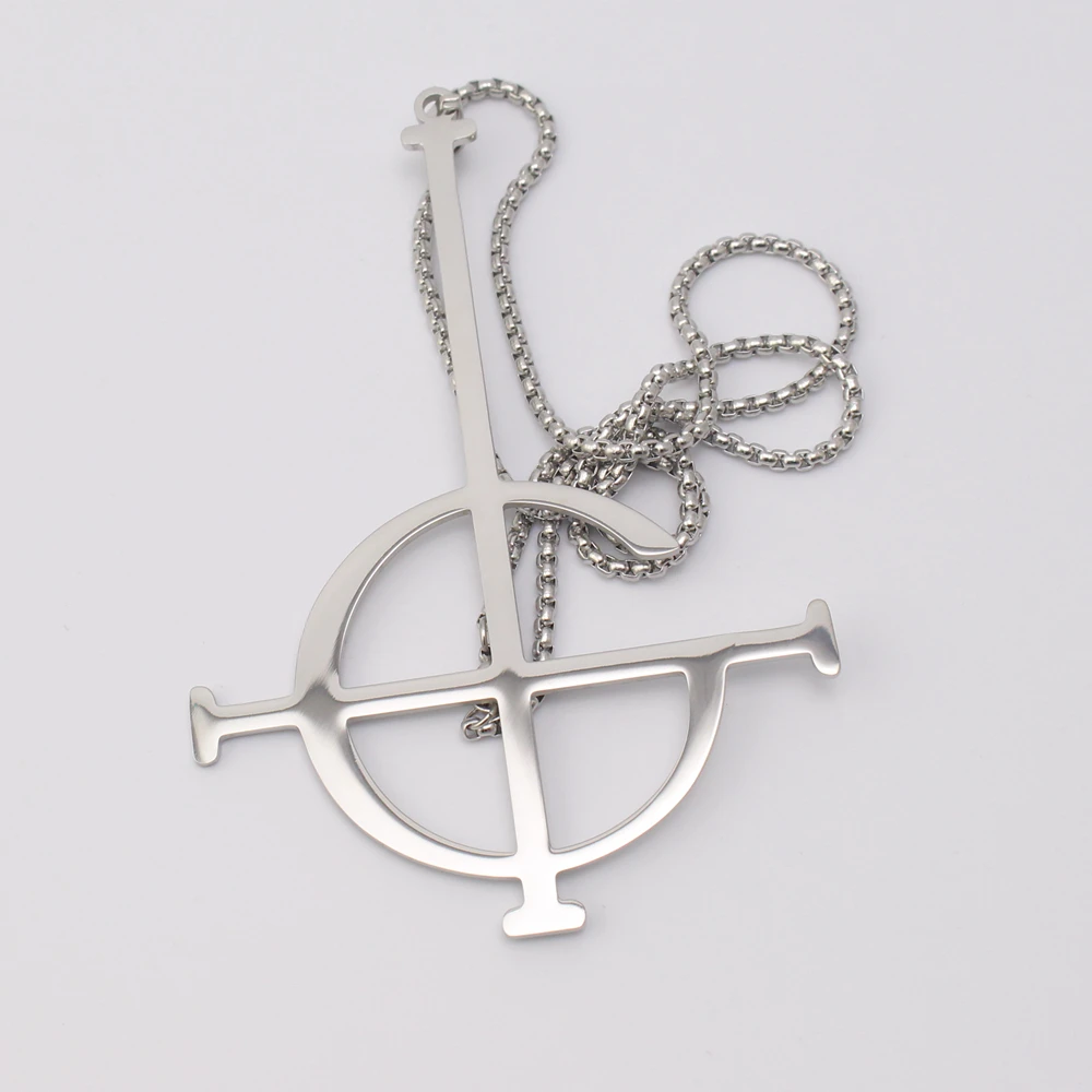 Огромное ожерелье без названия призрака из нержавеющей стали с кулоном символ