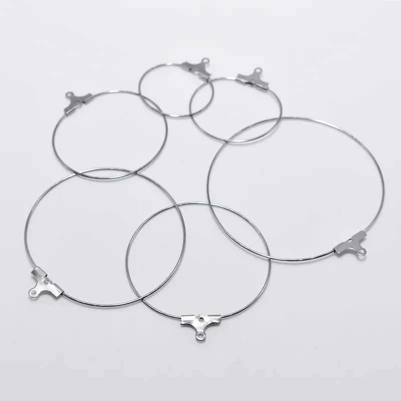 Круглые подвесные большие серьги из нержавеющей стали 20 шт. Минималистичная