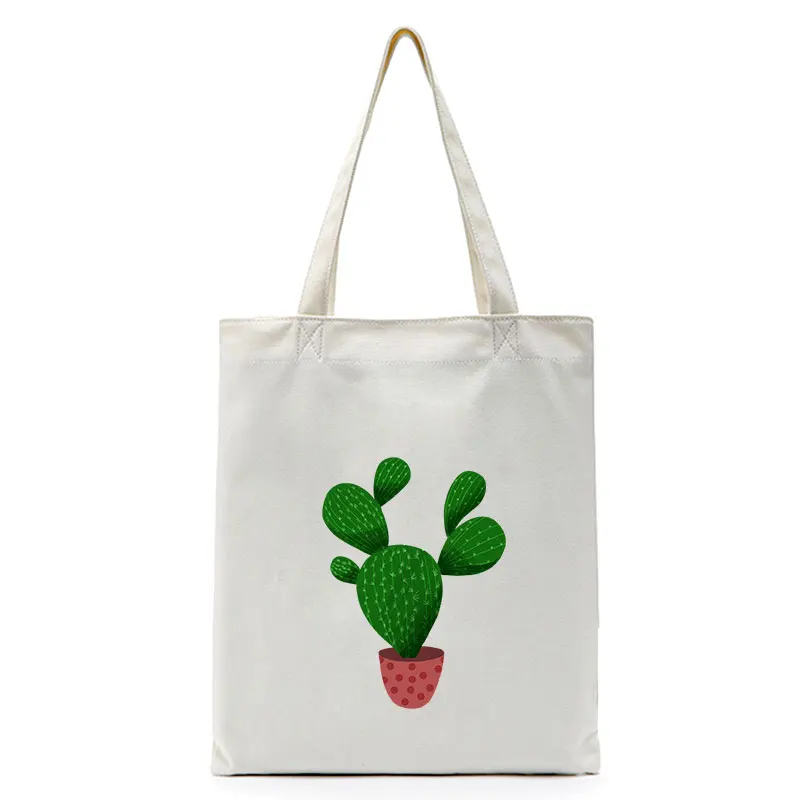 Оригинальная Складная многоразовая Холщовая Сумка кактус сумка тоут на заказ