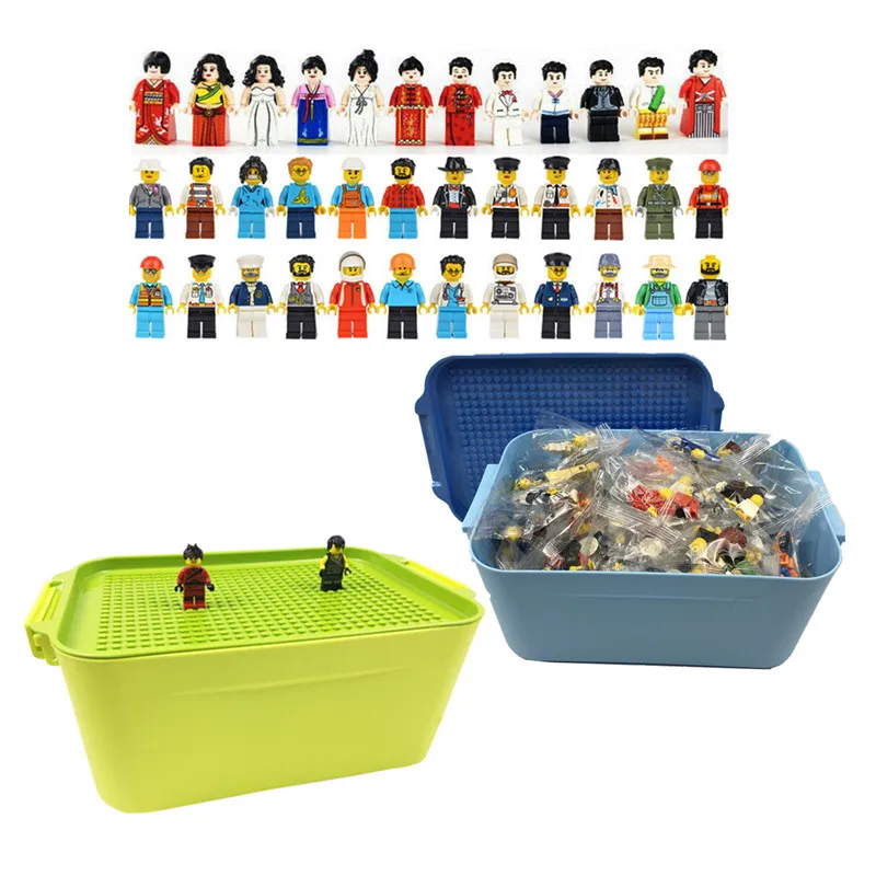 100 60 город Совместимость строительных блоков DIY Legoingly ящик для хранения мальчиков