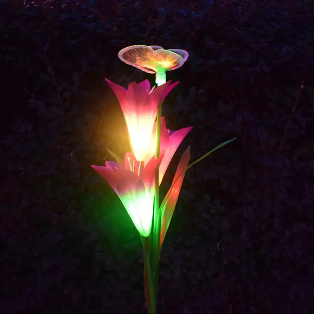 Садовый светильник на солнечной энергии водонепроницаемый 7 цветов меняющий
