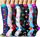 Чулки компрессионные для бега, мужчин и женщин, спортивные уличные чулки для гольфа, кроссфита, для путешествий, для медсестер, Длинные нажимные