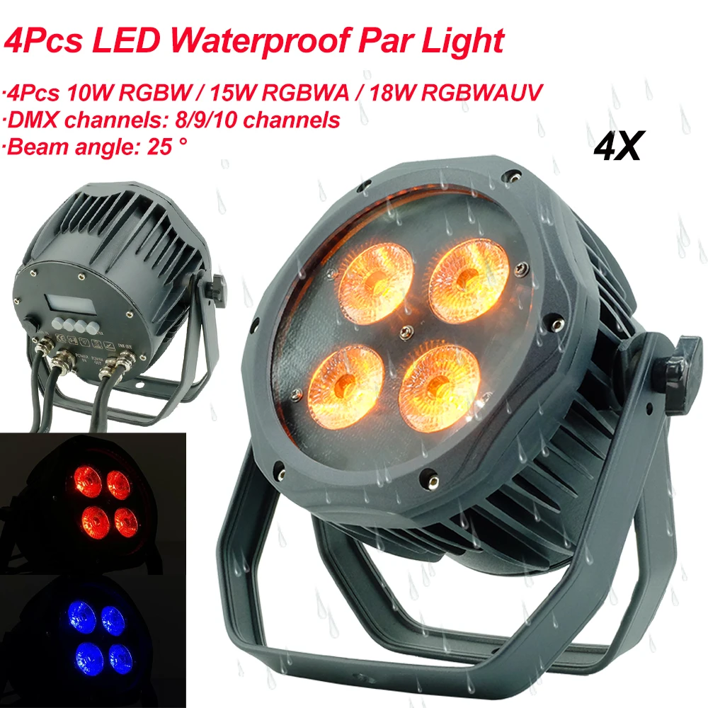 Светодиодный светильник с плоской мойкой водонепроницаемый Par RGBWA UV 6 в 1 ing DMX512