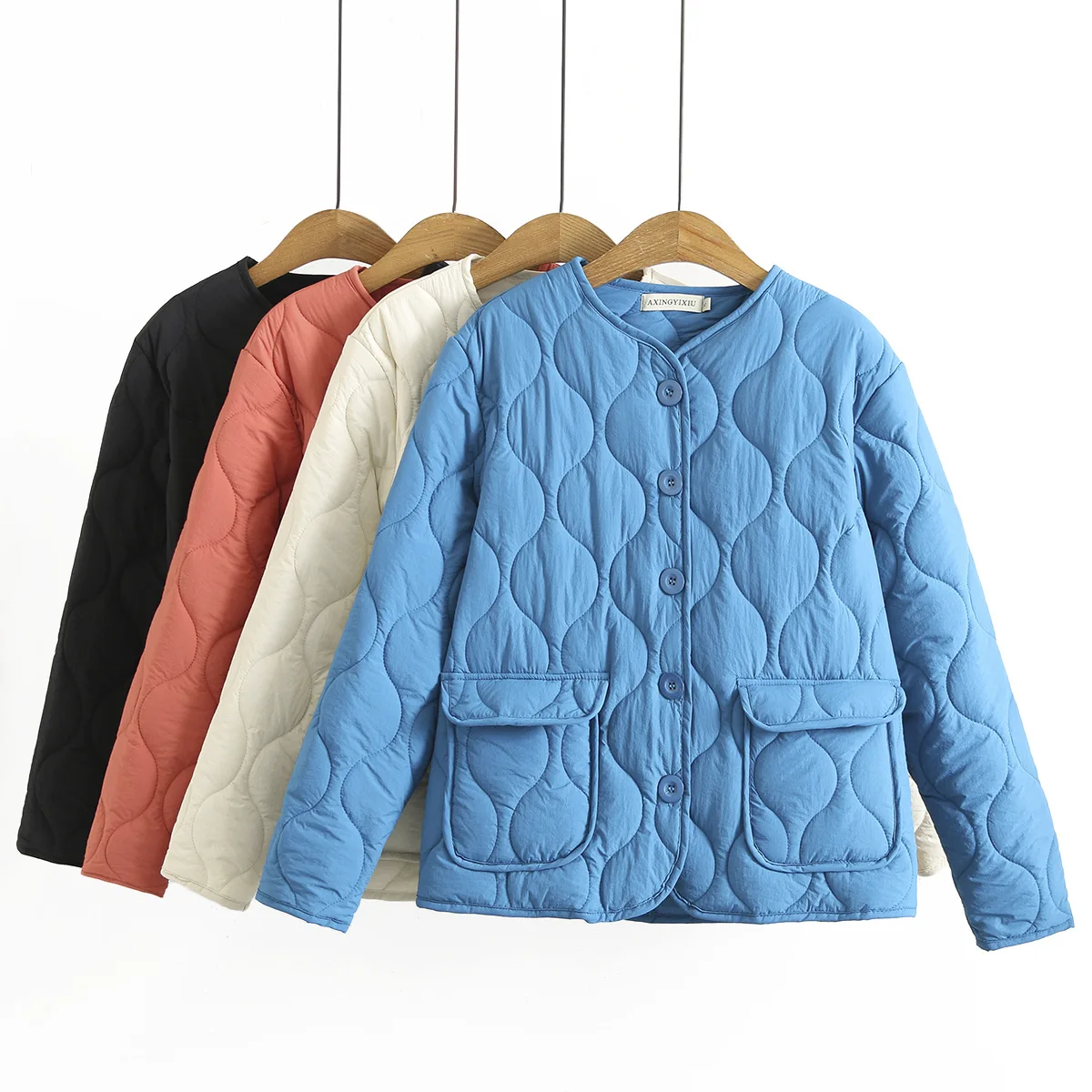 

Woman Casual Traf Parkas Oversized Winter Warm Quilted Padded Jackets Pockets Single Breasted Loose Coats