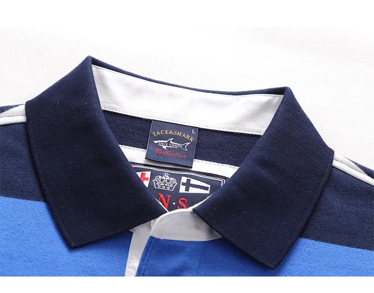 

men TACE&SHARK T-Shirt launching Long sleeve fashion comfort striped color high quality youthy garment M-3XL free shipping