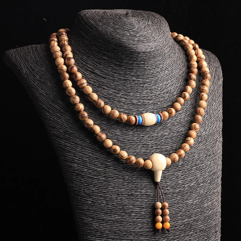 

Elite Original Buddhist Prayer Beads Bracelet Rosary White Agarwood Carved Beads Elegant Charm Beads Bracelet Buddhist Jewelry