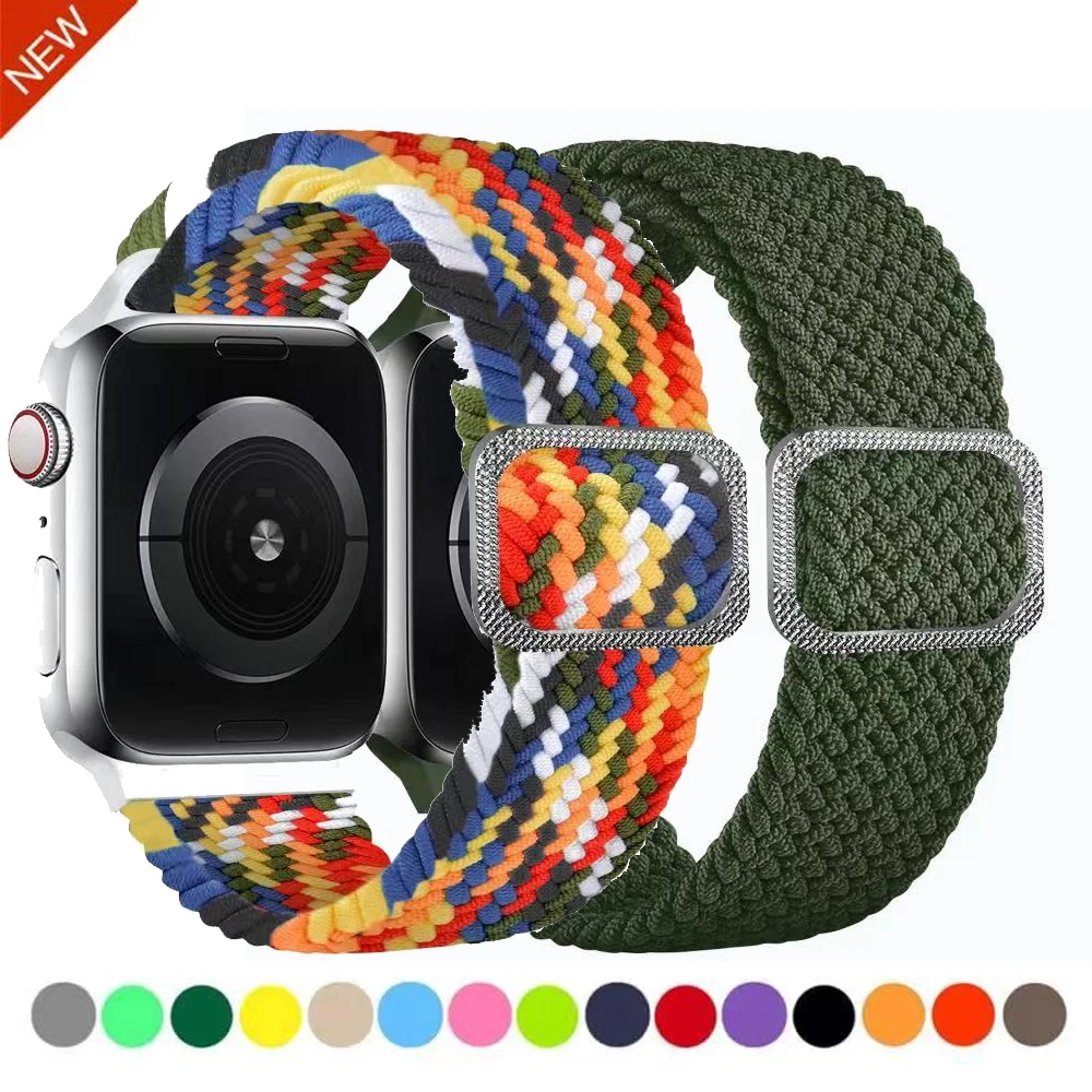 

Регулируемый нейлоновый ремешок, совместимый с Apple Watch 44 мм 42 мм 40 мм 38 мм, удобный эластичный браслет для Iwatch 6 5 4 3 2 1 Band