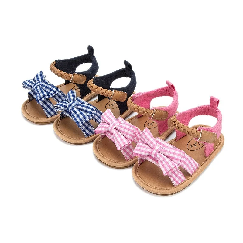 

KIDSUN 2021 New Product Baby Sandals Infant Girls Shoes Bow-knot Princess Rubber Sole Non-slip Toddler First Walkers 2-colors