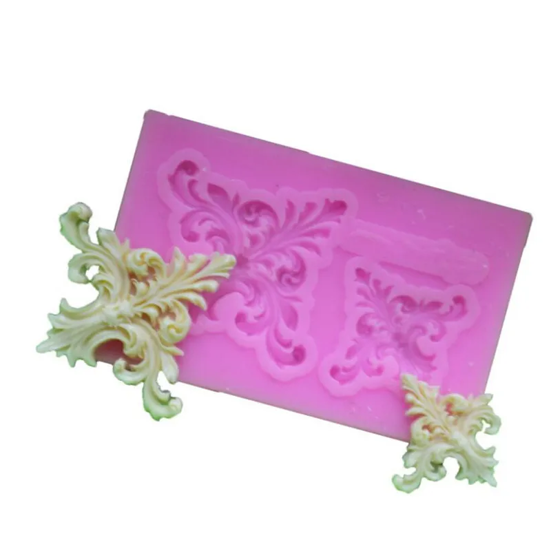 Scrolls барокко Корона угловой силиконовые формы торт Топпер украшения Fondant