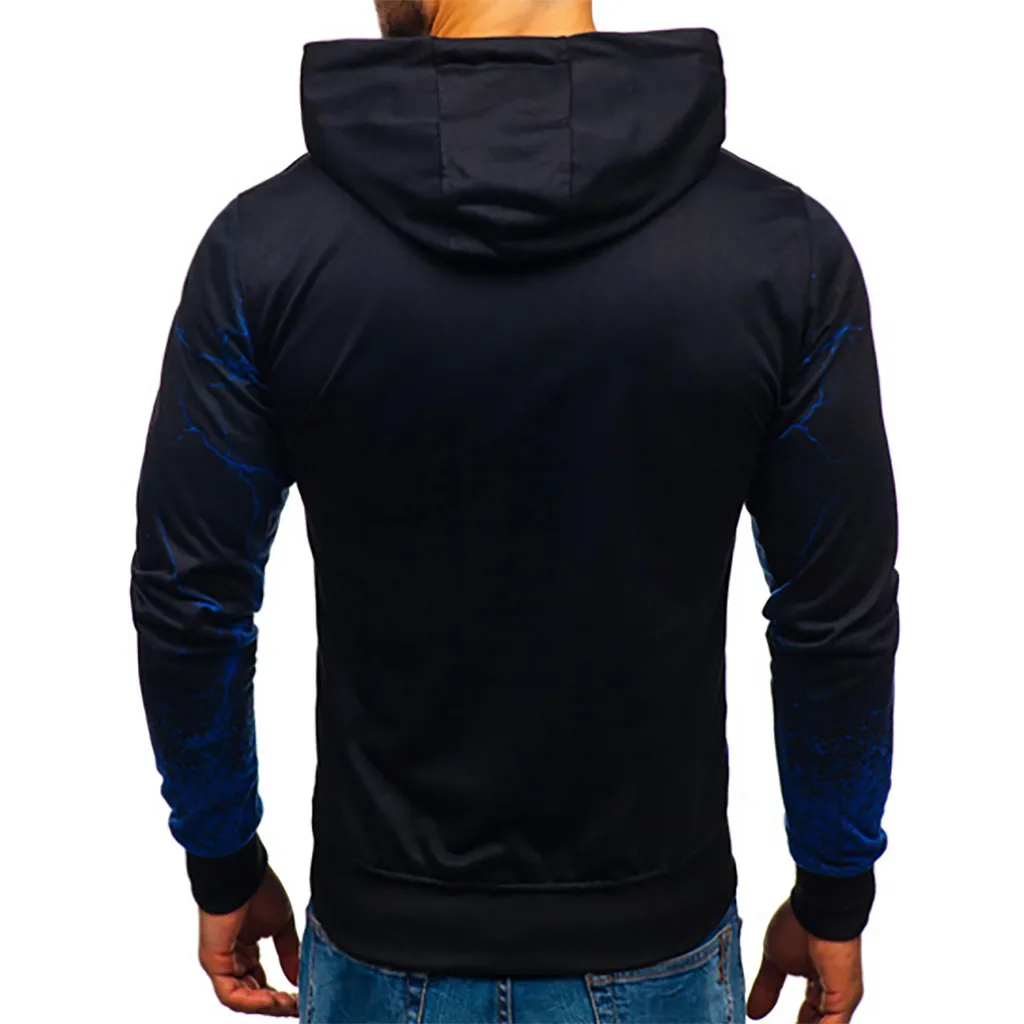

2019 New Men Hoodies Sweatshirts Men's Fashion Colorful Long-sleeved Round Neck Gradien Color Printing Sweater Blouse