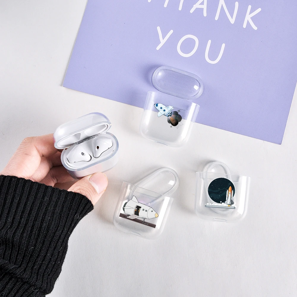 Прозрачный милый мультяшный чехол для AirPods накладка Apple зарядки кожаные