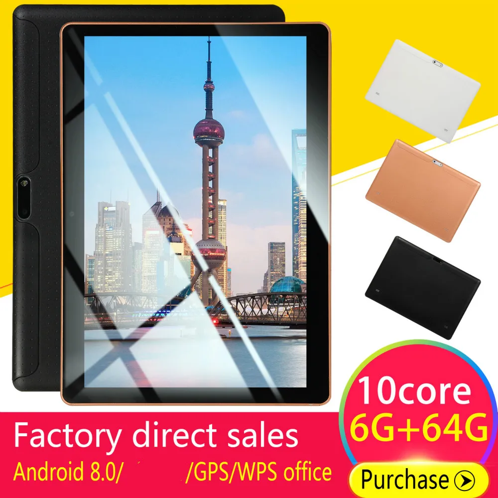 2020 Новый 10 дюймовый планшетный ПК Octa Core 2019 Оригинал Мощный Android 6 ГБ Оперативная