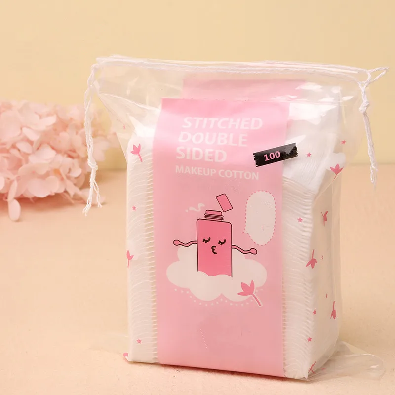 100pcs Double Side 100 шт. Двусторонняя 3 Слои макияж Ватные диски герметичный хлопковая нейл-арта для путешествий посылка косметический удалить Ватные диски - Цвет: 100pcs Double Side