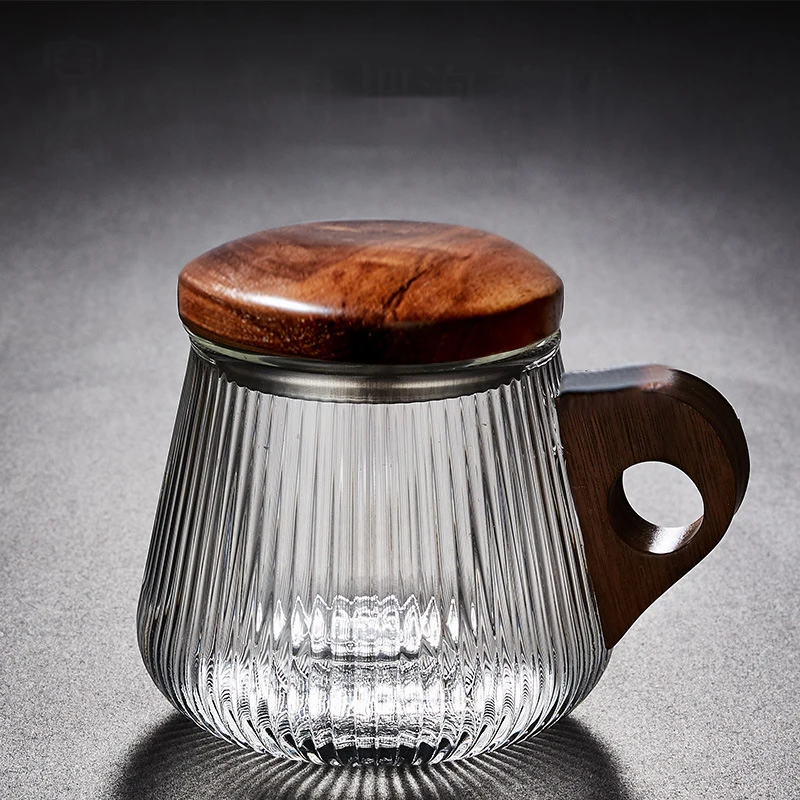 

Стакан с деревянной ручкой большой емкости для воды, чая, стеклянная чашка с фильтром для заварки чая 210415-06