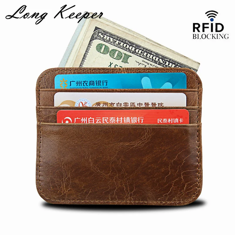 Супер тонкий мягкий кошелек из 100% натуральной кожи мини для кредитных карт RFID