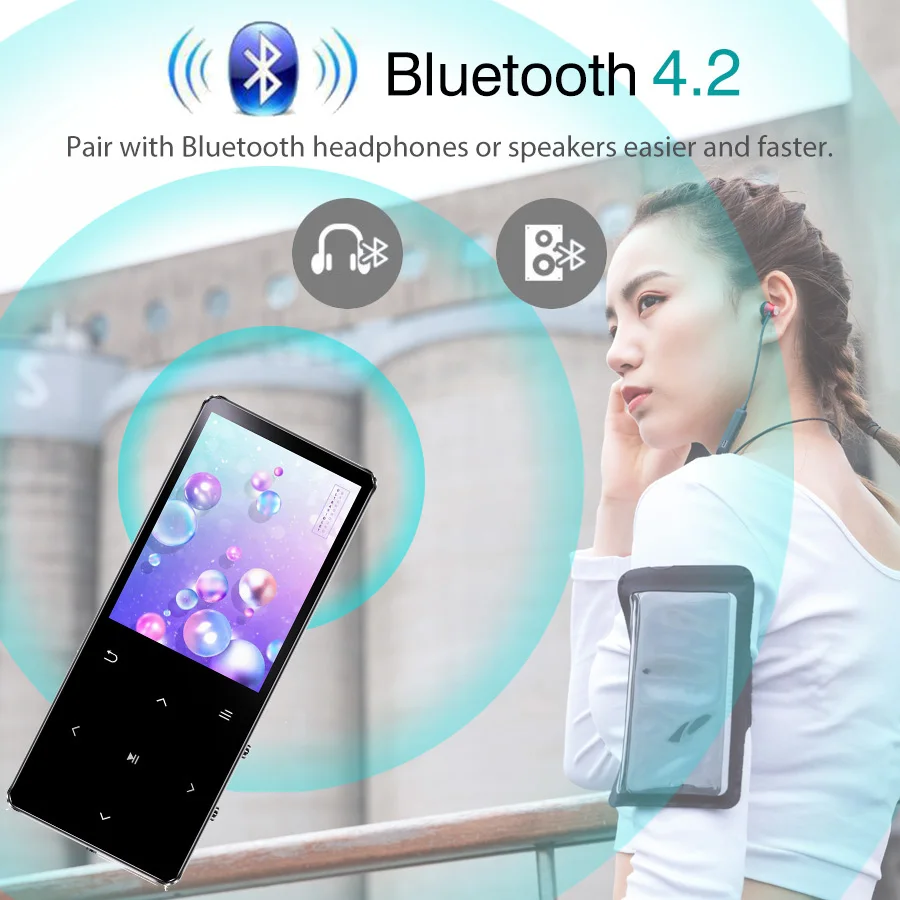 REDANT MP4 плеер bluetooth mp3 mp4 музыкальный плеер портативный MP4 медиа тонкий с 1,8 дюймовыми сенсорными клавишами fm-радио видео Hifi MP 4 16GB