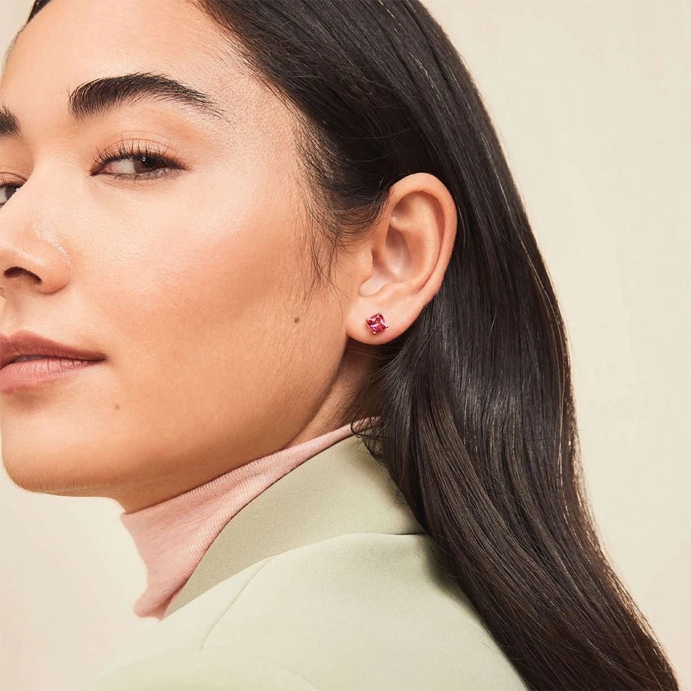 

VG 6 YM Gemstone Ear Jacket Studs Fashion Zircon Earrings With The Same Birthday Gift Alloy Jewelry Wholesale Direct Sales