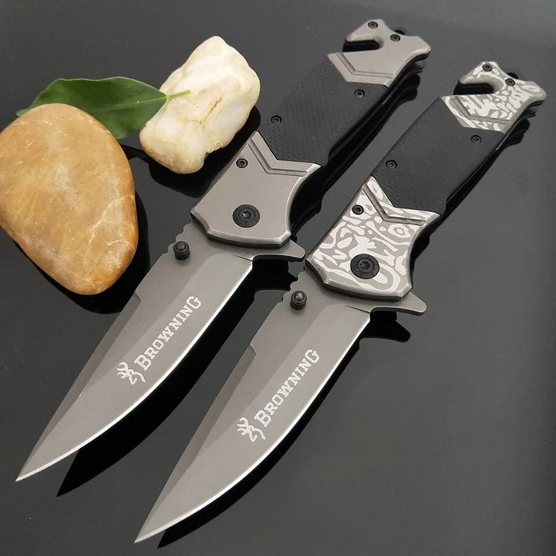

New Browning Outdoor folding knife self defense camping Sabre high hardness multifunctional survival Knives EDC tool