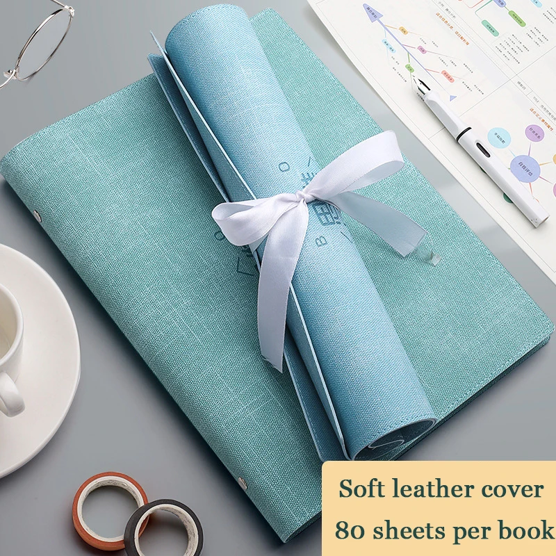 Loose Leaf Spiral Binder Notebook Grid Daily Weekly Planner A4 B5 Soft Leather Agenda 2021 Schedule Diary Journal | Канцтовары для