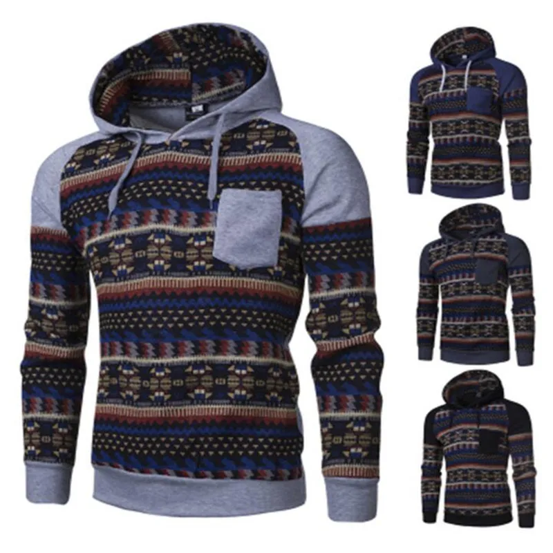 

ZNG Hoodies Men 2019 Brand Male Long Sleeve Print Hooded Sweatshirt Mens Hoodie